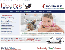 Tablet Screenshot of heritagecarpetcleaningofnh.com